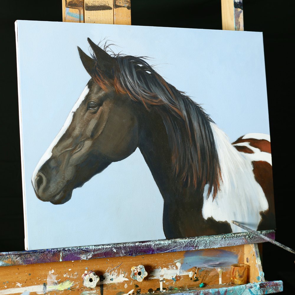 Realistic Horse Painting REFLECTIONS Oil On Canvas Horse Painting By