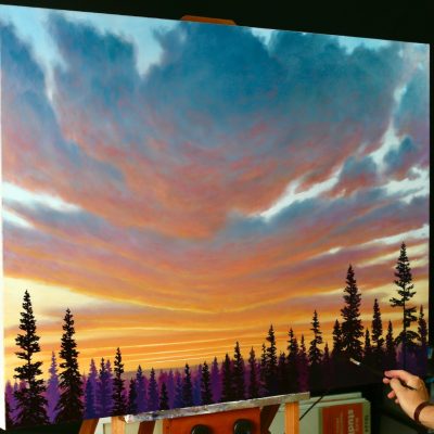 The Lines of Sunset - Original Oil Painting