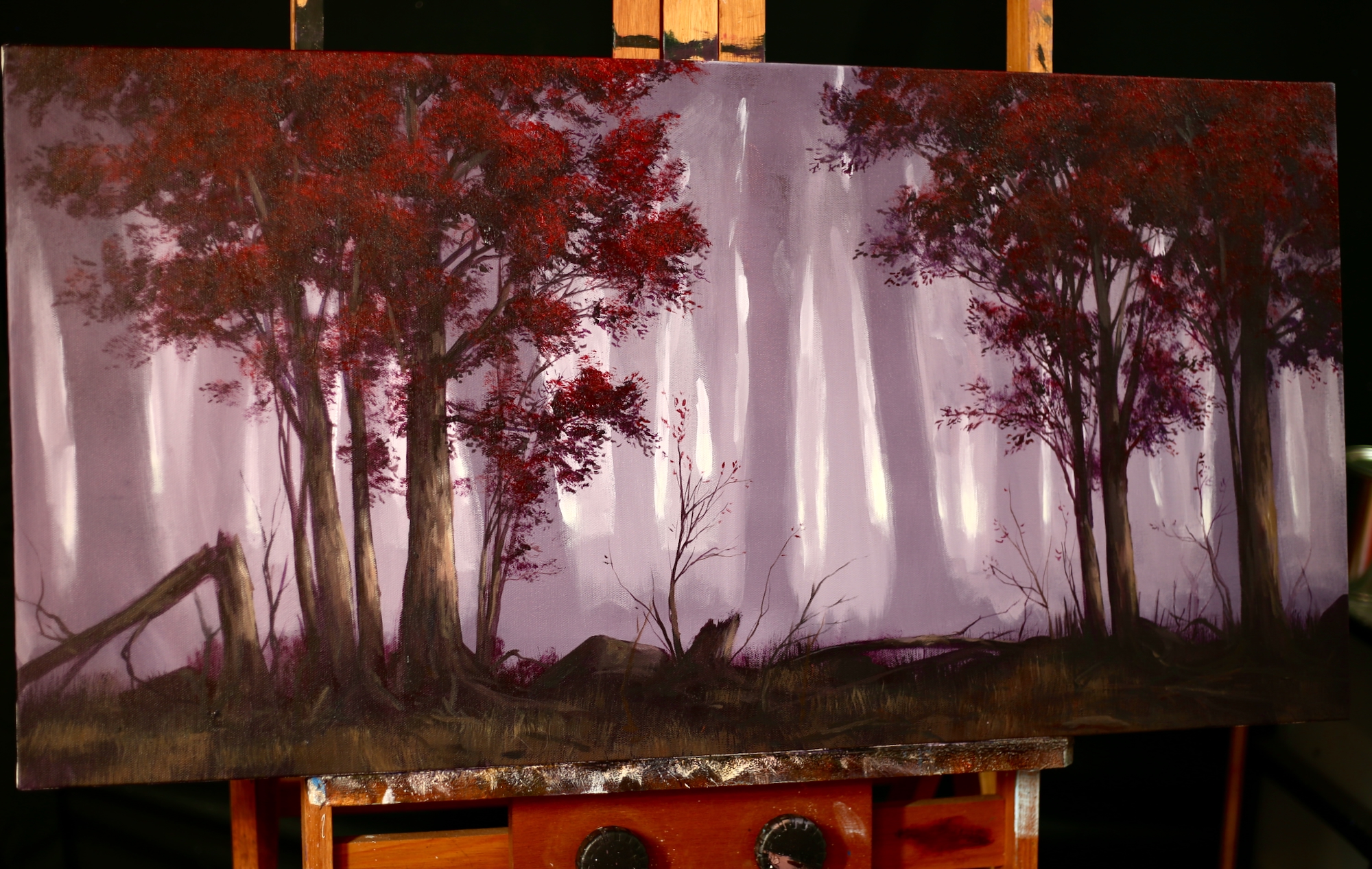 The Alizarin Forest – A Misty Forest Landscape Painting Lesson