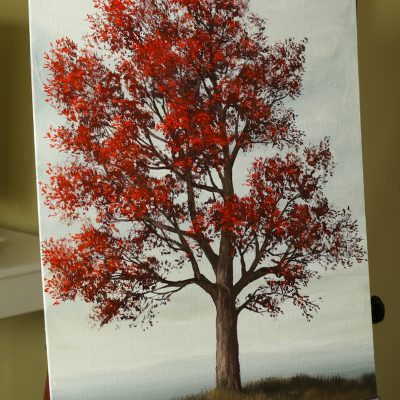 All The Leaves are Red - An Acrylic Painting Lesson ONLINE