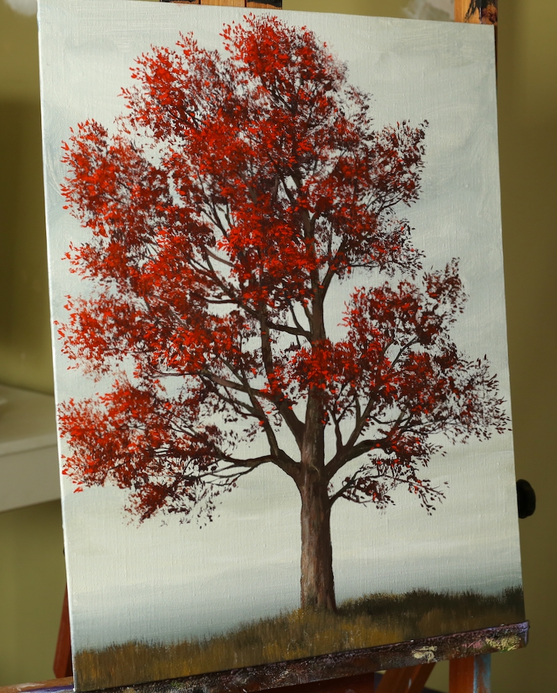 All The Leaves are Red – An Acrylic Painting Lesson