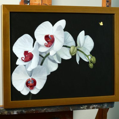 White Orchids in Acrylic - An Acrylic Painting Lesson