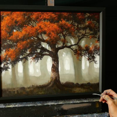 Autumn Misty Forest Painting Lesson Set - ONLINE Acrylic Painting Series