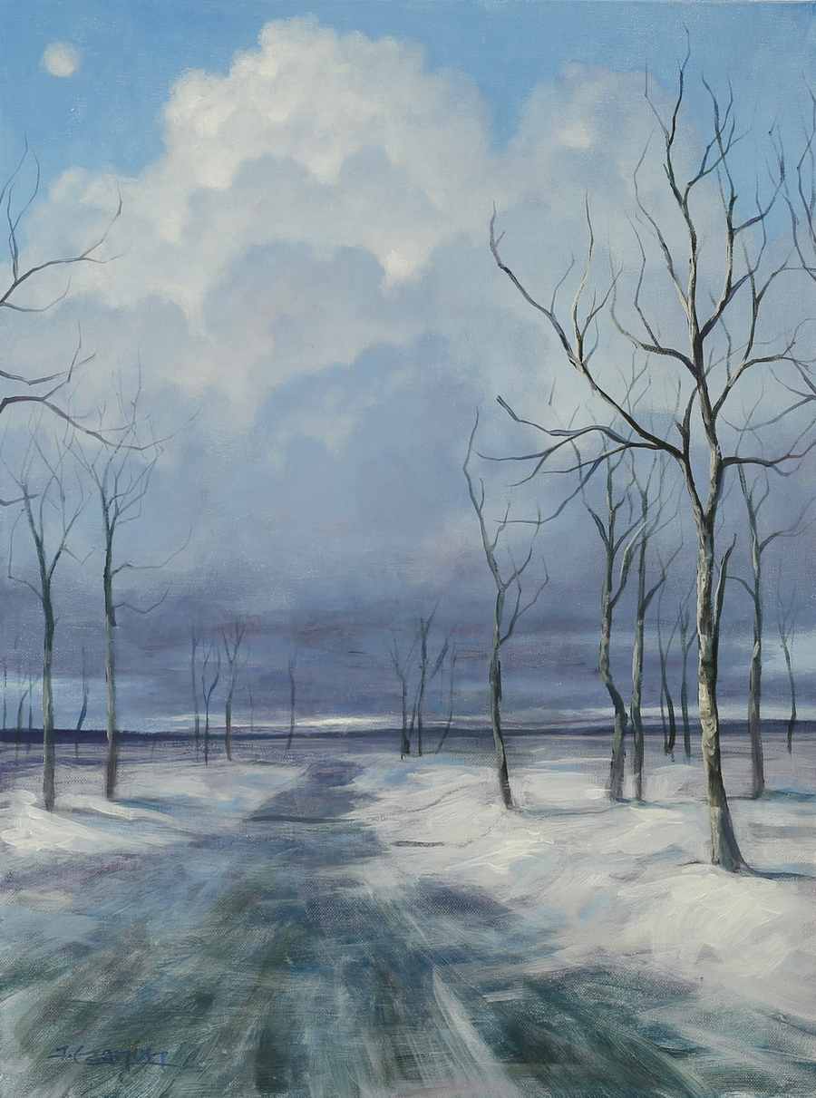 The Icy River Road To Light – An Acrylic Painting Lesson
