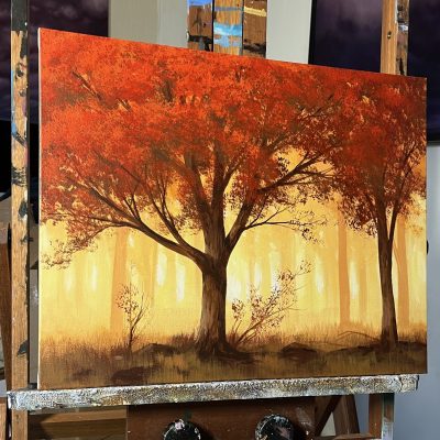 As Autumn Colors Burn - Acrylic Painting Lesson ONLINE