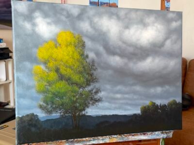 A Glow Through Clouds - an acrylic painting lesson online