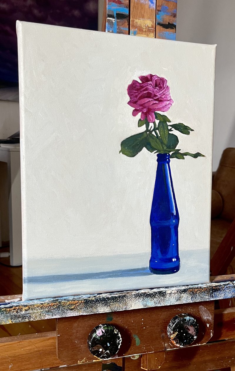 Flower in a Bottle - acrylic painting lesson