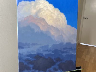 Golden Clouds in a Blue Sky - Painting Therapy Episode 3 original painting