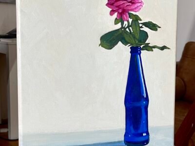 Flower in a Glass Bottle - acrylic painting lesson